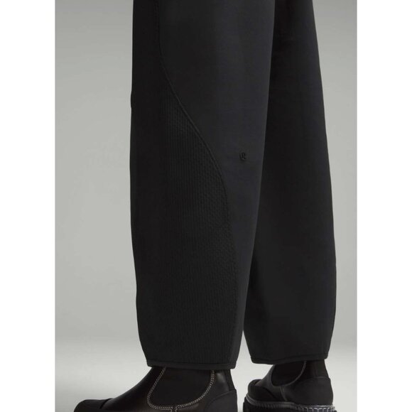 LULULEMON Mixed Fabric Relaxed-Fit Tapered High-Rise Pants in Black Barrel Large - Picture 2 of 14